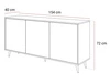 Dreitürige Kommode 154 cm Glamour-Stil auf silberfarbenen Metallbeinen Vivance Kaschmirglanz