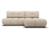 Ecksofa mit Schlaffunktion und Bettkasten Rechts Milet Beige