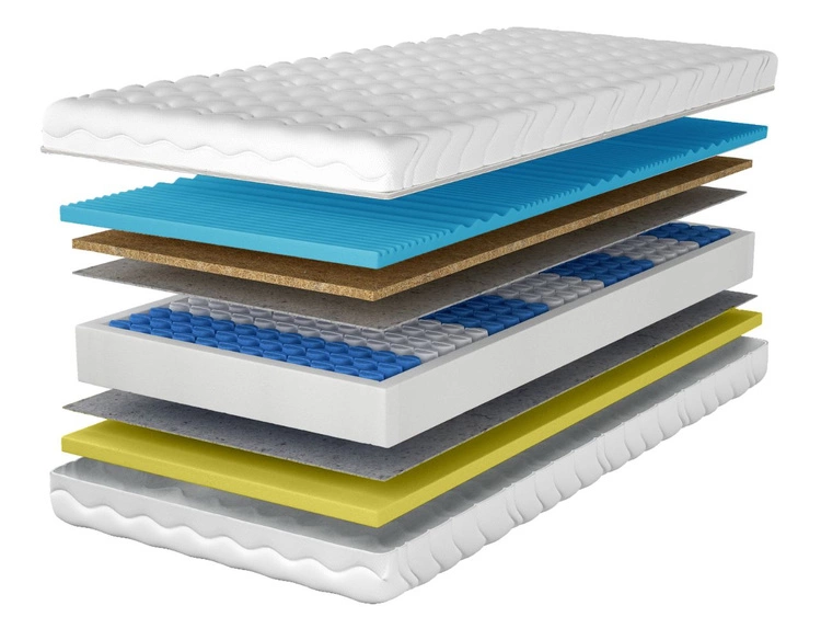 Taschenfederkernmatratze mit Kokosmatte, thermoelastischem und profiliertem Schaum Emero 120x200