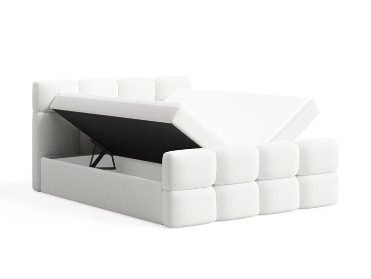 Boxspringbett mit Bettkasten 160x200 Rivon Creme