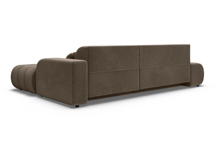 Ecksofa L-Form mit Schlaffunktion und Bettkasten Lisso Rechts Braun