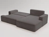 Ecksofa L-Form Rechts mit Schlaffunktion und Bettkasten California Dunkelgrau