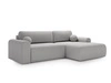 Ecksofa L-Form mit Schlaffunktion und Bettkasten Savana Rechts Bouclé-Stoff Grau