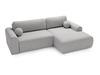 Ecksofa L-Form mit Schlaffunktion und Bettkasten Savana Rechts Bouclé-Stoff Grau