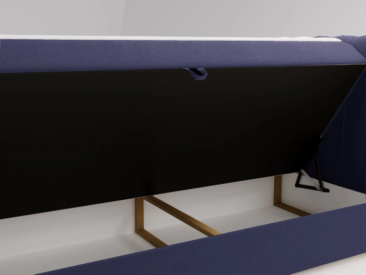 Boxspringbett mit Bettkasten 140x200 Osteno Dunkelblau
