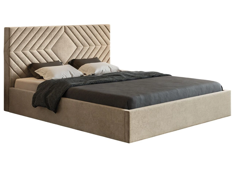 Polsterbett mit Bettkasten und Lattenrost 160x200 Loris Beige