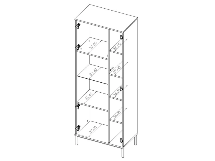 Vitrinenschrank Soroko Weiß