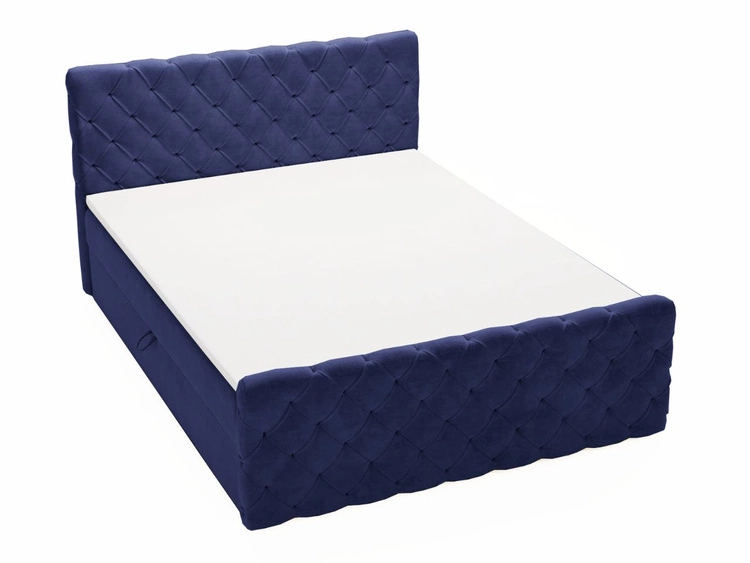 Boxspringbett mit Bettkasten 160x200 Lunaris Blau