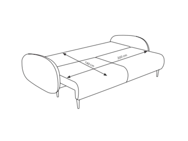 Schlafsofa mit Bettfunktion und Bettkasten Alta Blau
