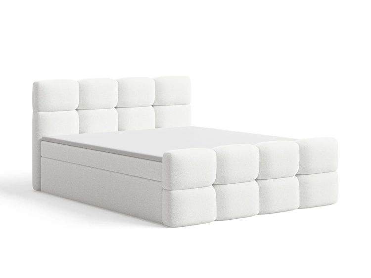 Boxspringbett mit Bettkasten 160x200 Rivon Creme
