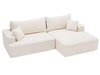 Ecksofa L-Form Rechts mit Schlaffunktion und Bettkasten California Creme