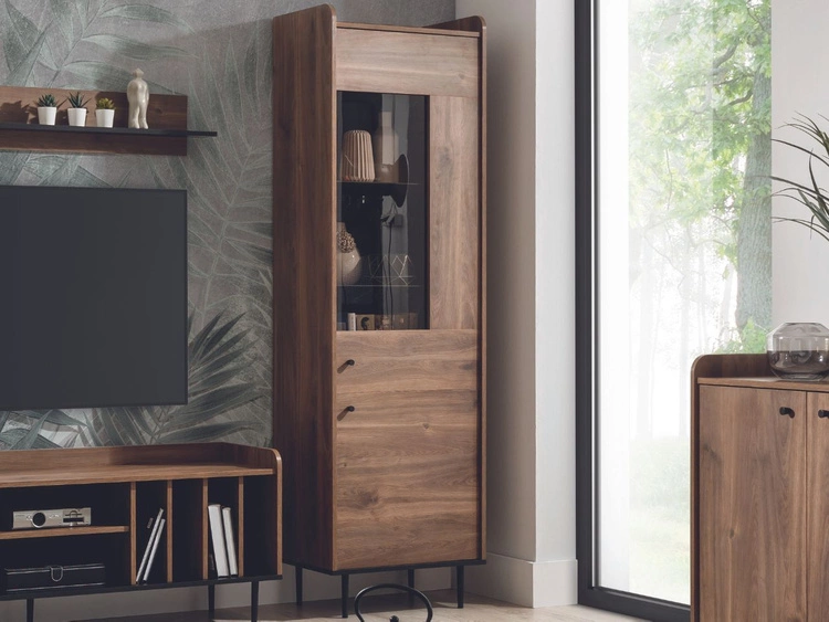 Vitrinenschrank 60 cm Vasa Braun