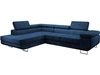 Ecksofa L-Form Links mit Schlaffunktion und Bettkasten Solam L Dunkelblau
