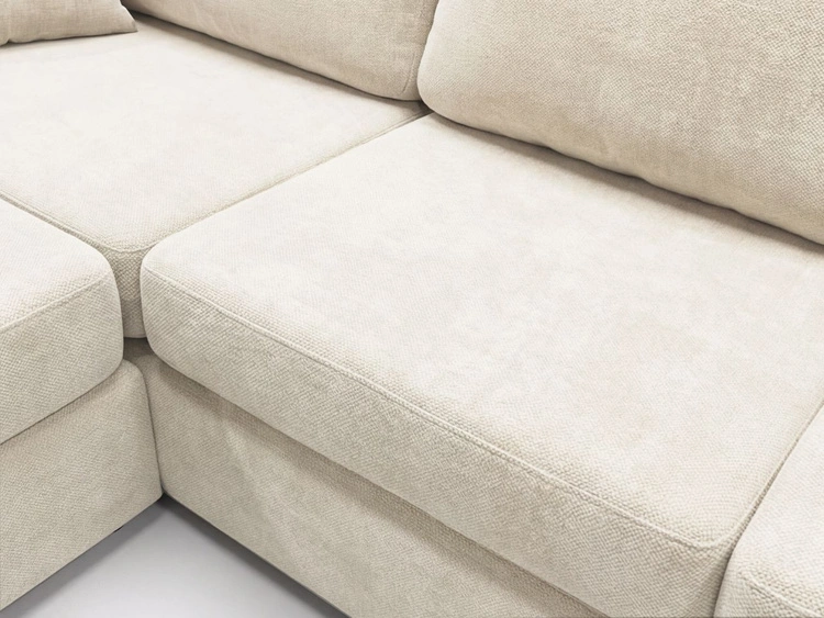 Ecksofa L-Form fürs Wohnzimmer Nesto Links Creme