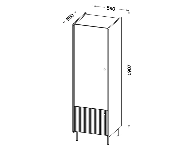Kleiderschrank 59 cm Pascale Nussbaum Warmia, Schwarz