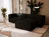 Ecksofa L-Form Rechts Moderne Cord Ecksofa Landi Schwarz