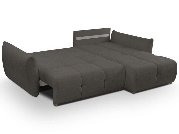 Ecksofa L-Form mit Schlaffunktion und Bettkasten Bene Schwarz