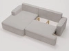 Ecksofa L-Form Links mit Schlaffunktion und Bettkasten California Hellgrau