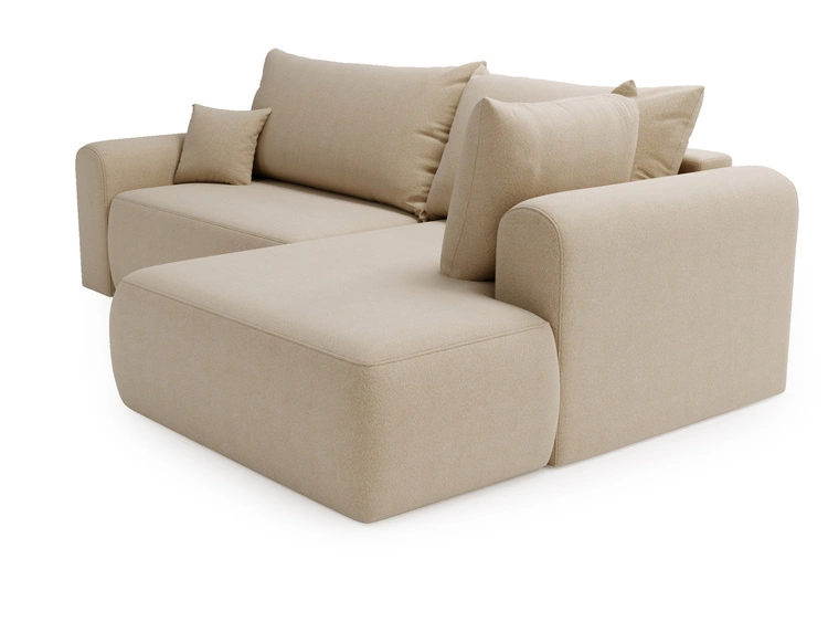 Ecksofa L-Form mit Schlaffunktion und Bettkasten Savana Bis Beige