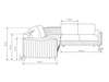 Ecksofa L-Form Links mit Schlaffunktion und Bettkasten Limon Creme