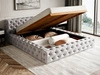Polsterbett mit Bettkasten und Lattenrost 180x200 Palini Hellgrau