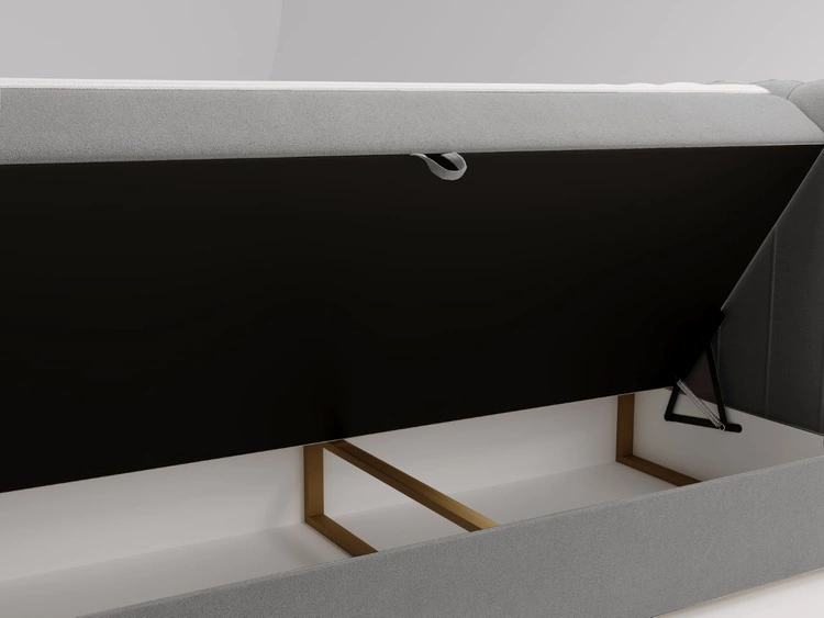 Boxspringbett mit Bettkasten 140x200 Osteno Grau