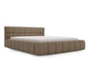 Polsterbett mit Bettkasten und Lattenrost 140x200 Alicante Boucle Braun