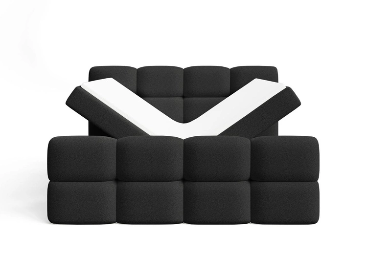 Boxspringbett mit Bettkasten 140x200 Rivon Schwarz