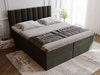 Boxspringbett mit Bettkasten 140x200 Mocca Dunkelgrau