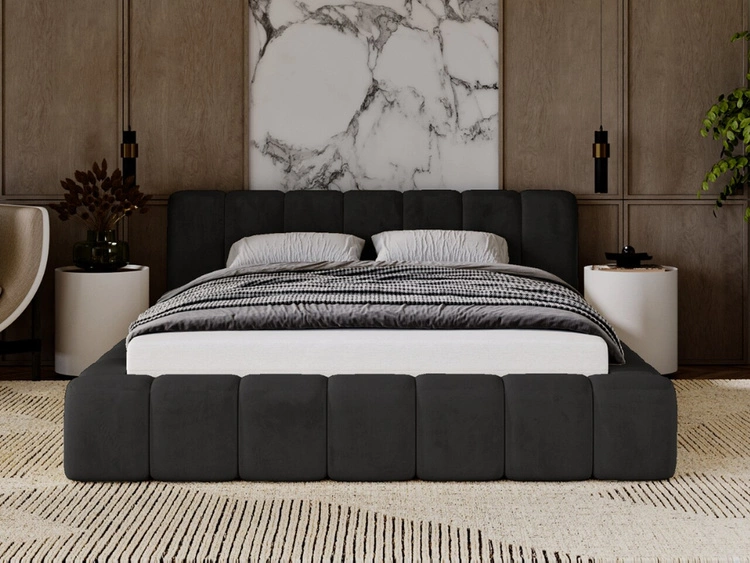 Polsterbett mit Bettkasten und Lattenrost 120x200 Ibiza Schwarz