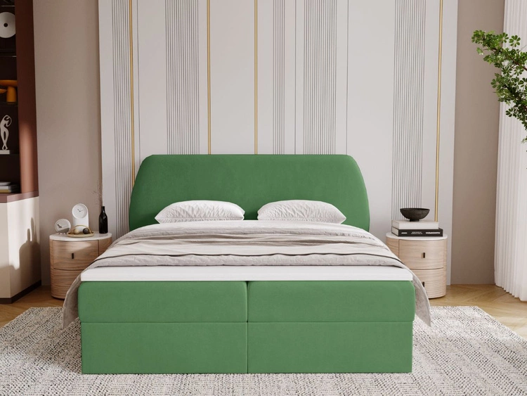 Boxspringbett mit Bettkasten 160x200 Bogota Grün