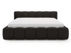Polsterbett ohne Bettkasten mit Lattenrost 140x200 Cloud Low aus Bouclé-Stoff Schwarz