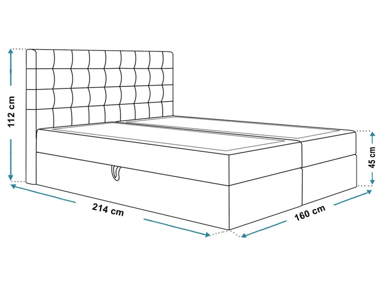 Boxspringbett mit Bettkasten 160x200 Denza Grün
