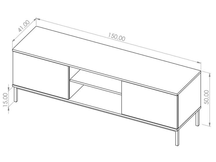TV-Lowboard mit Türen 150 cm Soroko Hickory