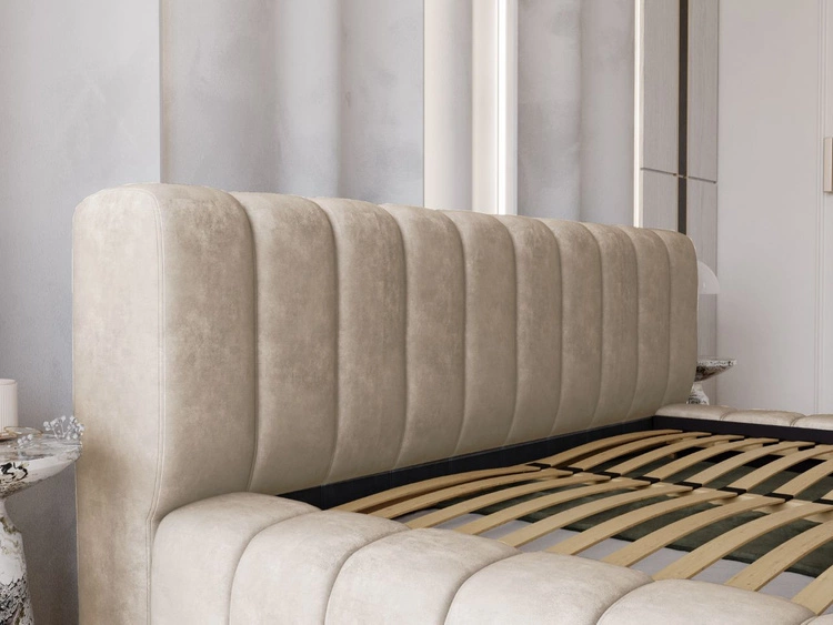 Polsterbett mit Bettkasten und Lattenrost 180x200 Italia Beige