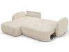 Ecksofa L-Form Links mit Schlaffunktion und Bettkasten Oreo Beige