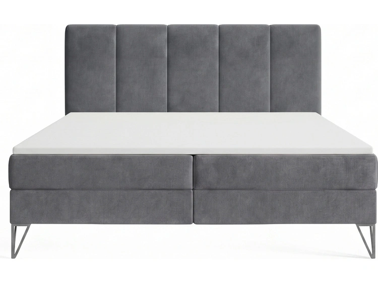 Boxspringbett mit Bettkasten 160x200 Vendi grau