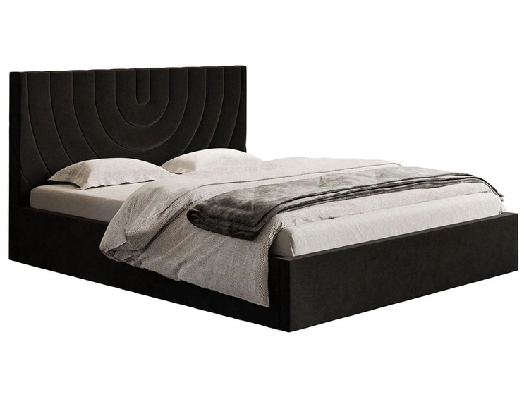 Polsterbett mit Bettkasten und Lattenrost 140x200 Corti Schwarz