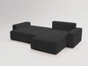 Ecksofa L-Form Rechts mit Schlaffunktion und Bettkasten Tazones Schwarz
