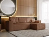 Ecksofa L-Form mit Schlaffunktion und Bettkasten Prato XL Braun 
