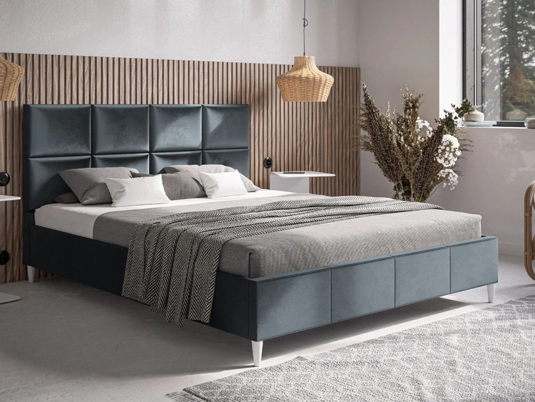 Polsterbett mit Lattenrost 120x200 Luxe Dunkelgrau