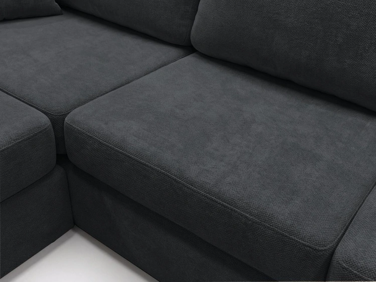 Ecksofa L-Form fürs Wohnzimmer Nesto Links Schwarz