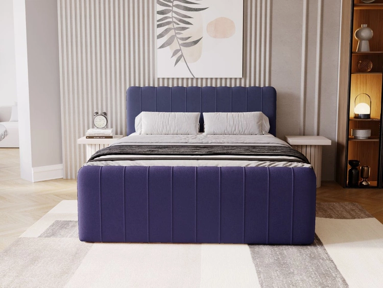 Boxspringbett mit Bettkasten 180x200 Osteno Dunkelblau