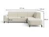 Ecksofa L-Form Rechts Regento Bouclé-Stoff Grau