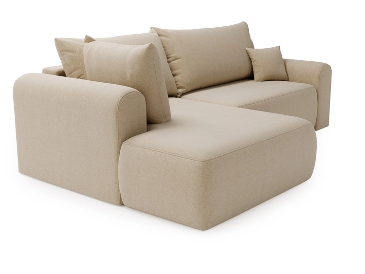 Ecksofa L-Form mit Schlaffunktion und Bettkasten Savana Bis Beige