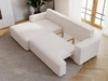 Ecksofa L-Form Links mit Schlaffunktion und Bettkasten California Creme