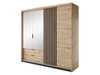 Drehtürenschrank mit Spiegel 220 cm Turia Artisan Eiche, Anthrazit