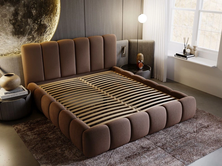 Polsterbett Ohne Bettkasten mit Lattenrost 180x200 Cloud Braun