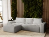Ecksofa L-Form Links mit Schlaffunktion und Bettkasten Portland Hellgrau
