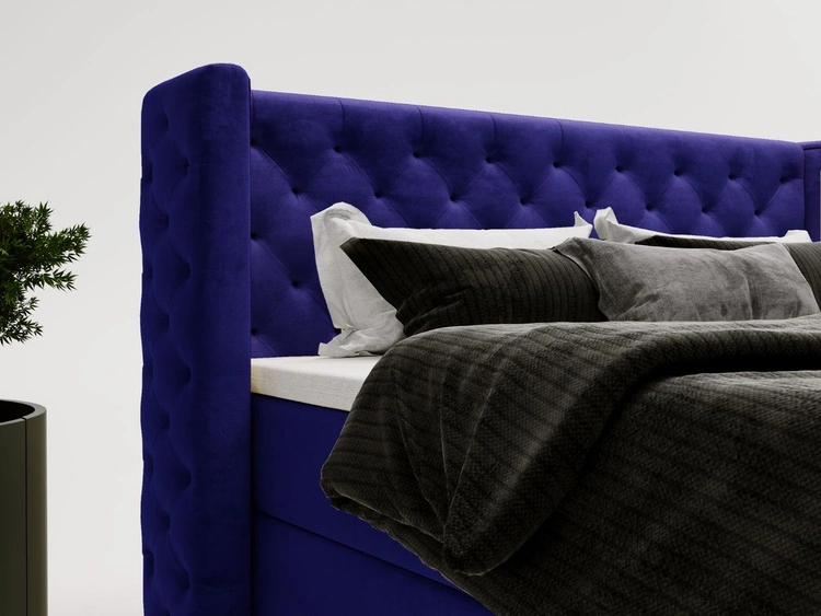Boxspringbett mit Bettkasten 160x200 Lion Dunkelblau